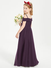 Off-the-Shoulder Dresses for Stylish Junior Bridesmaids Plum