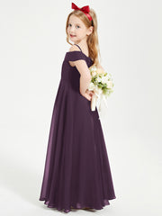 Off-the-Shoulder Dresses for Stylish Junior Bridesmaids Plum