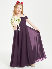 Off-the-Shoulder Dresses for Stylish Junior Bridesmaids Plum