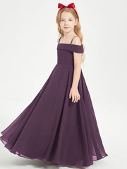 Off-the-Shoulder Dresses for Stylish Junior Bridesmaids Plum