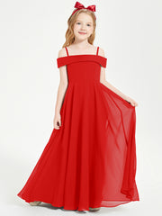 Off-the-Shoulder Dresses for Stylish Junior Bridesmaids Red