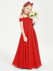 Off-the-Shoulder Dresses for Stylish Junior Bridesmaids Red