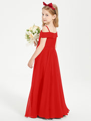 Off-the-Shoulder Dresses for Stylish Junior Bridesmaids Red