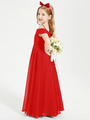 Off-the-Shoulder Dresses for Stylish Junior Bridesmaids Red