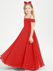 Off-the-Shoulder Dresses for Stylish Junior Bridesmaids Red