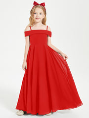 Off-the-Shoulder Dresses for Stylish Junior Bridesmaids Red