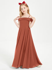 Off-the-Shoulder Dresses for Stylish Junior Bridesmaids Rust