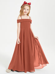 Off-the-Shoulder Dresses for Stylish Junior Bridesmaids Rust