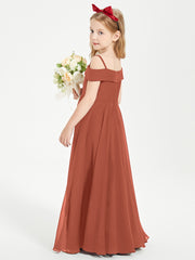 Off-the-Shoulder Dresses for Stylish Junior Bridesmaids Rust