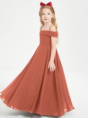 Off-the-Shoulder Dresses for Stylish Junior Bridesmaids Rust