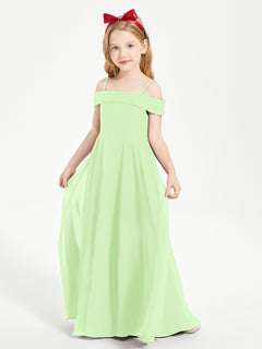 Off-the-Shoulder Dresses for Stylish Junior Bridesmaids Sage