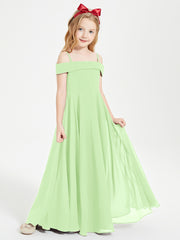 Off-the-Shoulder Dresses for Stylish Junior Bridesmaids Sage