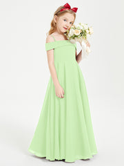 Off-the-Shoulder Dresses for Stylish Junior Bridesmaids Sage