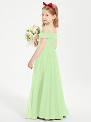 Off-the-Shoulder Dresses for Stylish Junior Bridesmaids Sage