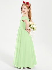 Off-the-Shoulder Dresses for Stylish Junior Bridesmaids Sage