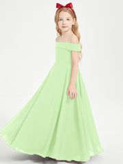 Off-the-Shoulder Dresses for Stylish Junior Bridesmaids Sage