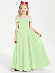 Off-the-Shoulder Dresses for Stylish Junior Bridesmaids Sage