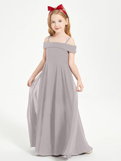 Off-the-Shoulder Dresses for Stylish Junior Bridesmaids Silver