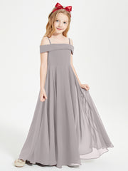 Off-the-Shoulder Dresses for Stylish Junior Bridesmaids Silver