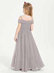 Off-the-Shoulder Dresses for Stylish Junior Bridesmaids Silver