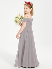 Off-the-Shoulder Dresses for Stylish Junior Bridesmaids Silver
