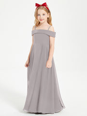 Off-the-Shoulder Dresses for Stylish Junior Bridesmaids Silver
