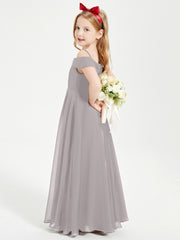 Off-the-Shoulder Dresses for Stylish Junior Bridesmaids Silver