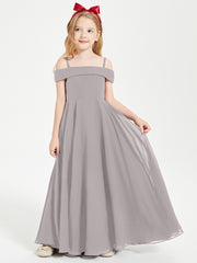 Off-the-Shoulder Dresses for Stylish Junior Bridesmaids Silver