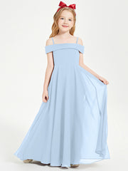 Off-the-Shoulder Dresses for Stylish Junior Bridesmaids Sky Blue