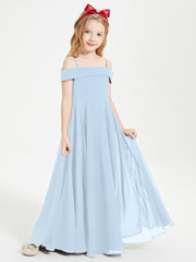 Off-the-Shoulder Dresses for Stylish Junior Bridesmaids Sky Blue
