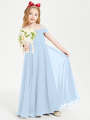 Off-the-Shoulder Dresses for Stylish Junior Bridesmaids Sky Blue