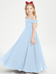 Off-the-Shoulder Dresses for Stylish Junior Bridesmaids Sky Blue