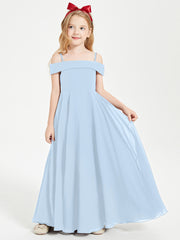 Off-the-Shoulder Dresses for Stylish Junior Bridesmaids Sky Blue