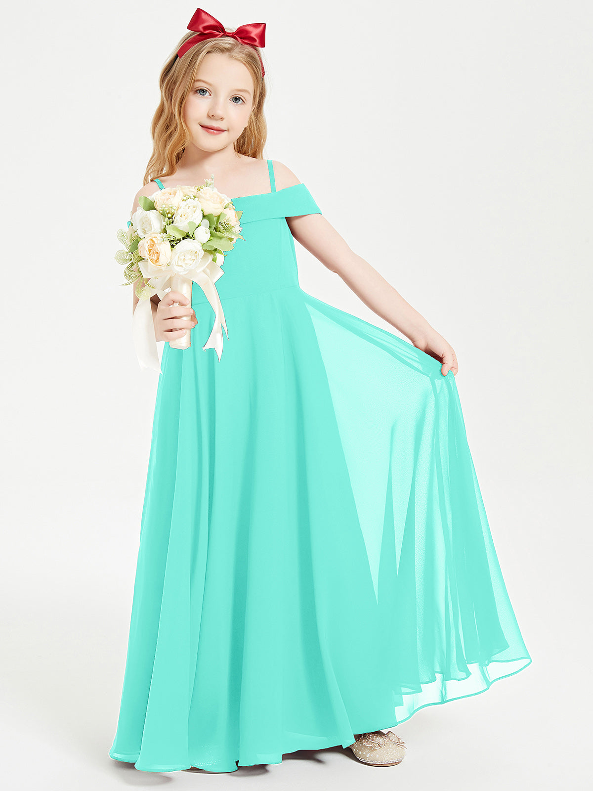 Off shoulder sale junior bridesmaid dress