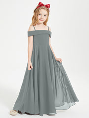 Off-the-Shoulder Dresses for Stylish Junior Bridesmaids Steel Grey