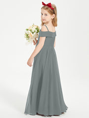 Off-the-Shoulder Dresses for Stylish Junior Bridesmaids Steel Grey