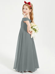 Off-the-Shoulder Dresses for Stylish Junior Bridesmaids Steel Grey