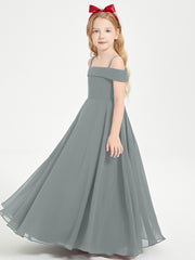 Off-the-Shoulder Dresses for Stylish Junior Bridesmaids Steel Grey