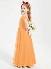 Off-the-Shoulder Dresses for Stylish Junior Bridesmaids Tangerine