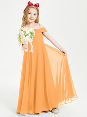 Off-the-Shoulder Dresses for Stylish Junior Bridesmaids Tangerine