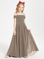 Off-the-Shoulder Dresses for Stylish Junior Bridesmaids Taupe