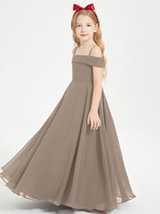 Off-the-Shoulder Dresses for Stylish Junior Bridesmaids Taupe