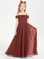Off-the-Shoulder Dresses for Stylish Junior Bridesmaids Terracotta