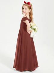 Off-the-Shoulder Dresses for Stylish Junior Bridesmaids Terracotta