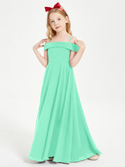 Off-the-Shoulder Dresses for Stylish Junior Bridesmaids Turquoise