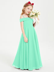 Off-the-Shoulder Dresses for Stylish Junior Bridesmaids Turquoise