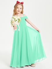 Off-the-Shoulder Dresses for Stylish Junior Bridesmaids Turquoise