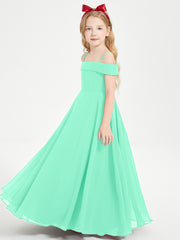 Off-the-Shoulder Dresses for Stylish Junior Bridesmaids Turquoise