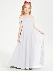 Off-the-Shoulder Dresses for Stylish Junior Bridesmaids White