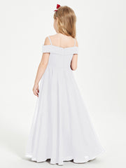 Off-the-Shoulder Dresses for Stylish Junior Bridesmaids White